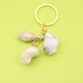 Acrylic Scallop Shell Keychain Two Tone Cloud Bag Charm (7016) view 1