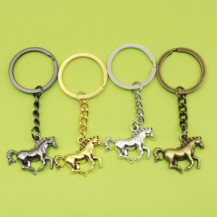 Zinc Alloy Running Horse Keychain Car Key Ring Gift