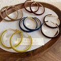 Plush Flocked Geometric Round Hoop Earrings With Silver Needle Minimalist Winter Style view 4