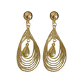 European Style Alloy Multi Layer Hollow Teardrop Pendant Drop Earrings For Women view 5