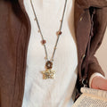 Bohemian Rhinestone Resin Flower Starfish Pendant Sweater Necklace Ethnic Style Jewelry view 3