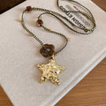 Bohemian Rhinestone Resin Flower Starfish Pendant Sweater Necklace Ethnic Style Jewelry view 4