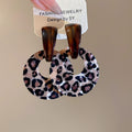 Maillard Style Acrylic Leopard Print Round Geometric Drop Earrings With Silver Needle Retro Luxury view 4