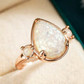 Minimalist Faux Opal Teardrop Ring For Women, Korean Elegant Fairy Style Fashion Jewelry view 3