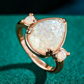 Minimalist Faux Opal Teardrop Ring For Women, Korean Elegant Fairy Style Fashion Jewelry view 2