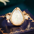 Minimalist Faux Opal Teardrop Ring For Women, Korean Elegant Fairy Style Fashion Jewelry view 5