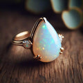 Minimalist Faux Opal Teardrop Ring For Women, Korean Elegant Fairy Style Fashion Jewelry view 1