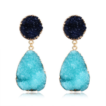 Textured Round Stud and Teardrop Drop Earrings in Ten Colors