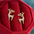 Minimalist Cute Deer Stud Earrings For Women Reindeer Christmas Korean Style Holiday Jewelry view 3