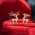 Minimalist Cute Deer Stud Earrings For Women Reindeer Christmas Korean Style Holiday Jewelry view 4