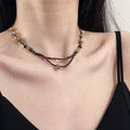 Ethnic Style Rice Bead Geometric OT Clasp Necklace And Bracelet Jewelry Set view 3