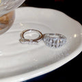 18K Gold Plated Copper Zircon Bow Open Ring For Women Light Luxury Fashion Finger Jewelry view 2