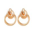 European Style Glossy Iron Knot Round Pendant Drop Earrings With Silver Tone Posts view 5