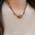 Maillard Style Acrylic Ceramic Beaded Round Pendant Crystal Choker Necklace For Women view 3