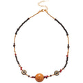 Maillard Style Acrylic Ceramic Beaded Round Pendant Crystal Choker Necklace For Women view 5