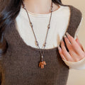 Copper Enamel Cartoon Puppy Pendant Sweater Necklace Cute Vacation Style Women's Collarbone Chain view 1