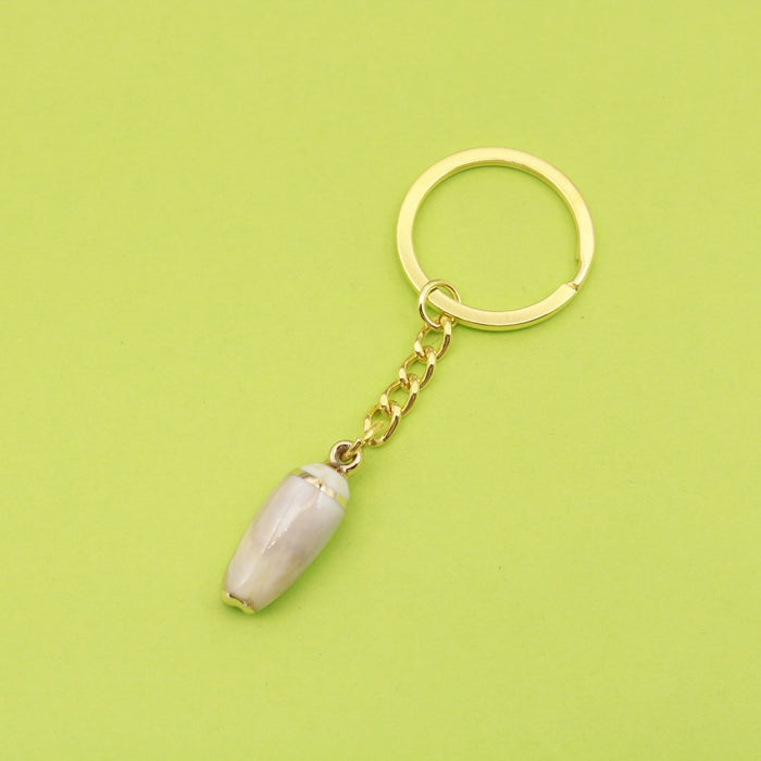 Acrylic Two Tone Shell Cloud Scallop Keychain For DIY Gift – Gold