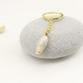 Acrylic Two Tone Shell Cloud Scallop Keychain For DIY Gift – Gold view 3