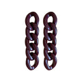 Acrylic Chain Tassel Drop Earrings With Silver Pins, Geometric Statement Design view 5