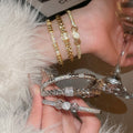 18K Gold Plated Copper Zircon Rivet Buckle Bangle For Women Light Luxury Trendy Jewelry view 1