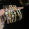 18K Gold Plated Copper Zircon Rivet Buckle Bangle For Women Light Luxury Trendy Jewelry view 4