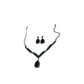 Copper Rhinestone Waterdrop Pendant Necklace And Earrings Jewelry Set, Light Luxury Court Style view 5