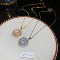 18K Gold Plated Copper Zircon Mother Of Pearl Cross Necklace, Korean Elegant Choker view 2