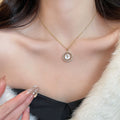 18K Gold Plated Copper Zircon Mother Of Pearl Cross Necklace, Korean Elegant Choker view 3