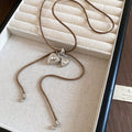 Korean Style Copper Zircon Heart Pendant Sweater Necklace Minimalist Light Luxury Choker view 2