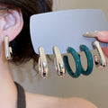 Acrylic Round Twisted Wrinkle Stud Earrings European American Geometric Fashion Jewelry view 4