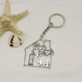 Zinc Alloy House Heart Family Keychain Gift view 6
