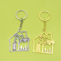 Zinc Alloy House Heart Family Keychain Gift view 1