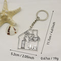 Zinc Alloy House Heart Family Keychain Gift view 2