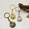 Metal Round Star Keychain Key Ring view 4