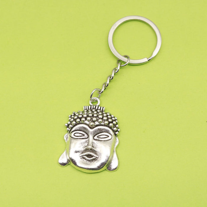 Zinc Alloy Buddha Head Pendant Keychain Bag Charm Gift