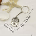 Zinc Alloy Buddha Head Pendant Keychain Bag Charm Gift view 2