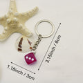 Zinc Alloy Multicolor Dice Keychain For Bag Charm Gift view 2