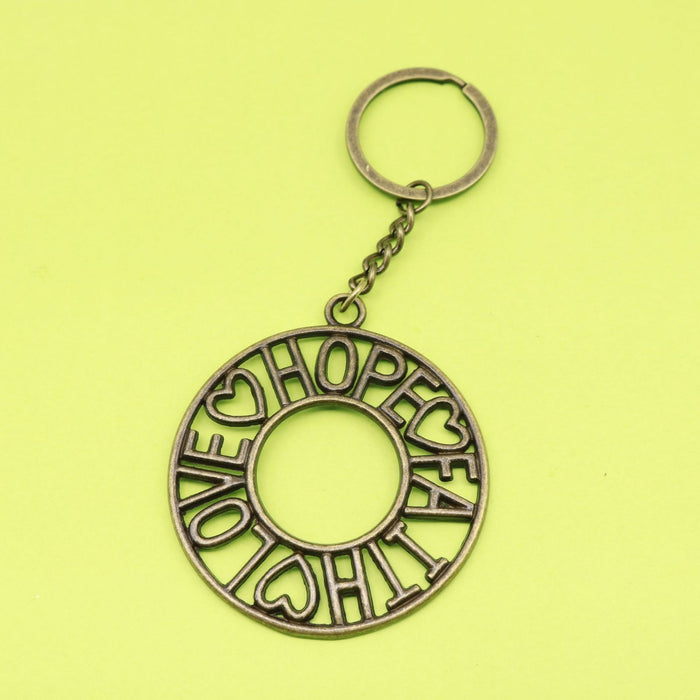 Zinc Alloy Love Hope Faith Keychain For Key Ring Gift