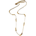 Stainless Steel Beaded Square Adjustable Choker Necklace, Geometric Palace Style Clavicle Chain view 5