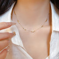 Stainless Steel Beaded Square Adjustable Choker Necklace, Geometric Palace Style Clavicle Chain view 1