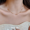 Stainless Steel Beaded Square Adjustable Choker Necklace, Geometric Palace Style Clavicle Chain view 3