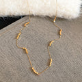 Stainless Steel Beaded Square Adjustable Choker Necklace, Geometric Palace Style Clavicle Chain view 2