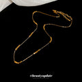 Stainless Steel Beaded Square Adjustable Choker Necklace, Geometric Palace Style Clavicle Chain view 4