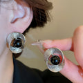 Minimalist Alloy Round Bead Twisted Wrinkle Pendant Drop Earrings Geometric Cool Style view 1