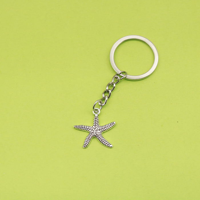 Metal Simple Starfish Keychain For Bag Charm Gift