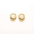 Luxury Vintage Hong Kong Style Round Hollow Chunky Alloy Metal Hoop Stud Statement Fashion Earrings view 5