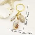 Acrylic Two Tone Shell Cloud Scallop Keychain Bag Charm – Gold view 2