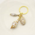 Acrylic Two Tone Shell Cloud Scallop Keychain Bag Charm – Gold view 3