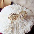 Luxury Zircon Geometric Hollow Curved Stud Earrings For Women With Sparkling Silver Pin view 4