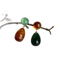 Resin Teardrop Pendant Asymmetric Drop Earrings With Silver Pins, New Chinese Minimalist Style view 5
